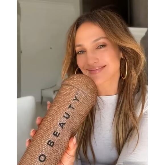 RARE JLO Beauty Gold Bling Tumbler w/ Dome Lid (NO Straw) - Picture 8 of 9